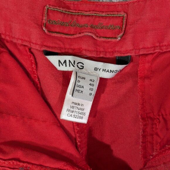 MNG by Mango red linen shorts Medium 10 - Picture 6 of 7